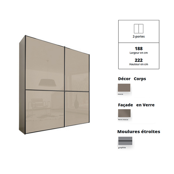 Armoire Verre Mocca 188 cm